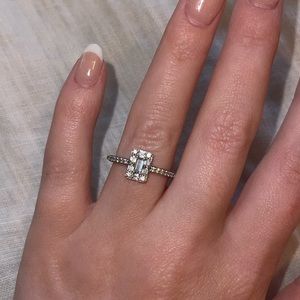 Pandora Jewelry Sparkling Square Halo Cubic Zirconia Ring in Sterling Silver